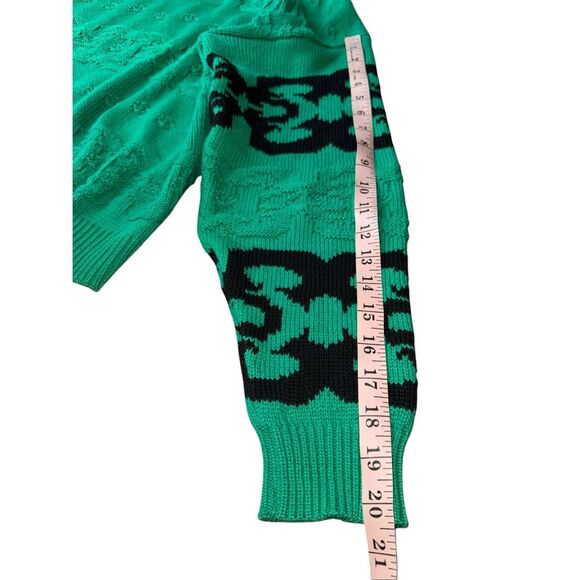 Vintage 80’s 100% Cotton Kelly Green Retro Pullover Sweater Size M - Picture 8 of 9